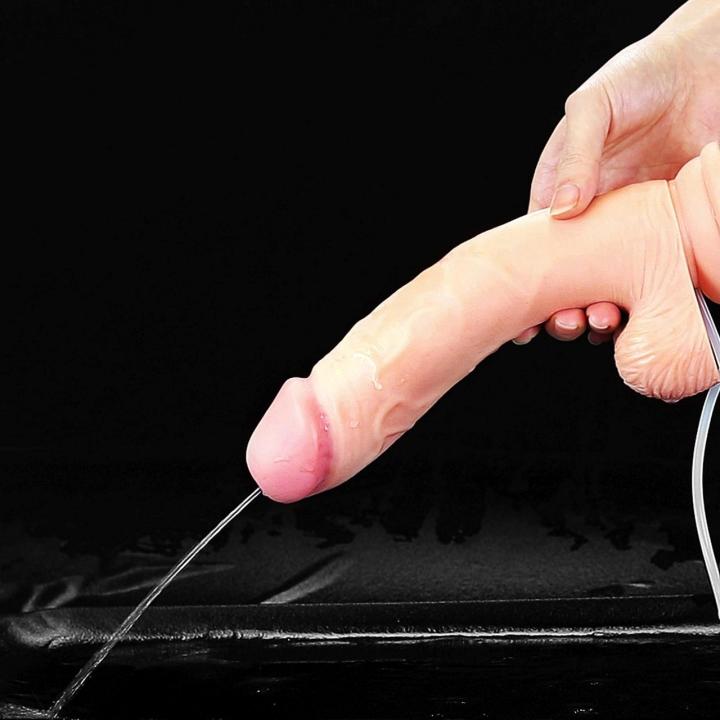 Realistyczne miękkie dildo z przyssawką i pojemnikiem na płyny 23,5 cm