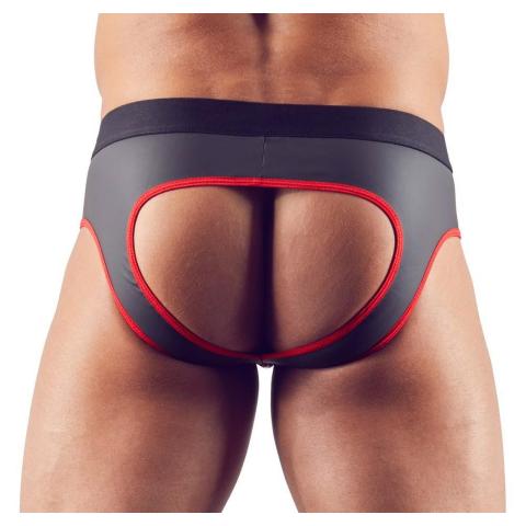 Męski jockstrap z zamkiem z przodu matowy połysk