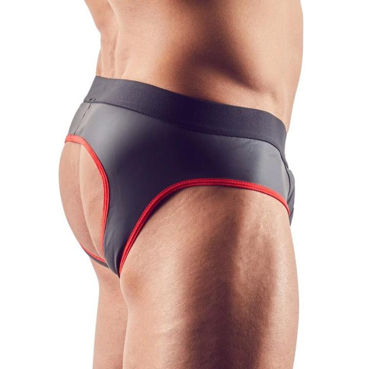 Męski jockstrap z zamkiem z przodu matowy połysk