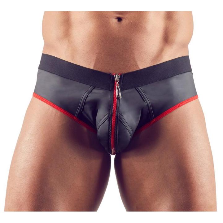 Męski jockstrap z zamkiem z przodu matowy połysk