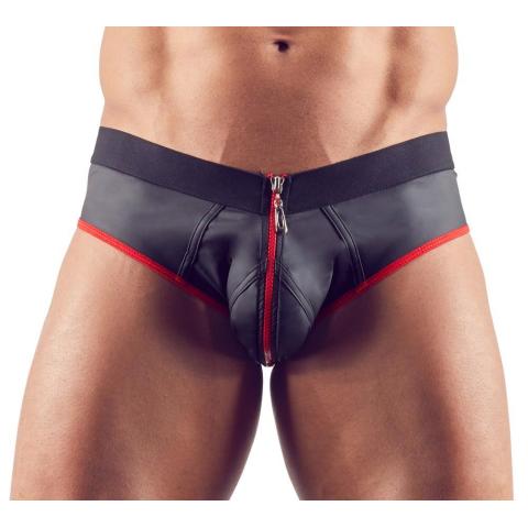 Męski jockstrap z zamkiem z przodu matowy połysk