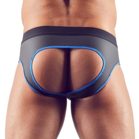 Męski jockstrap z zamkiem z przodu czarny połysk S