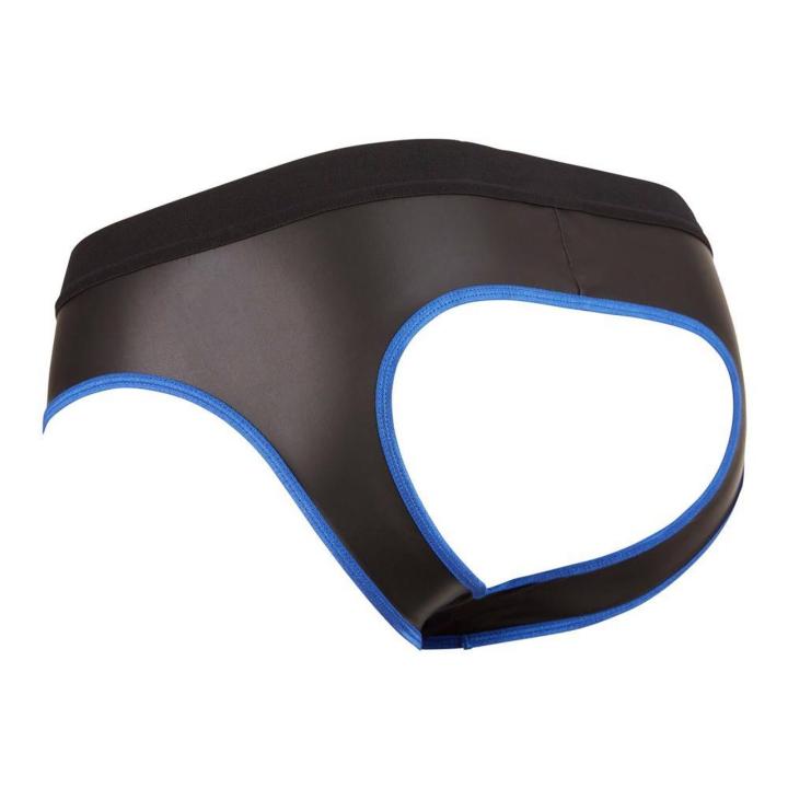 Męski jockstrap z zamkiem z przodu czarny połysk S