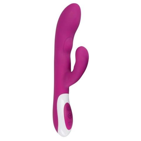 Wibrator króliczek z grzaniem 42°C i podwójną wibracją USB 22 cm