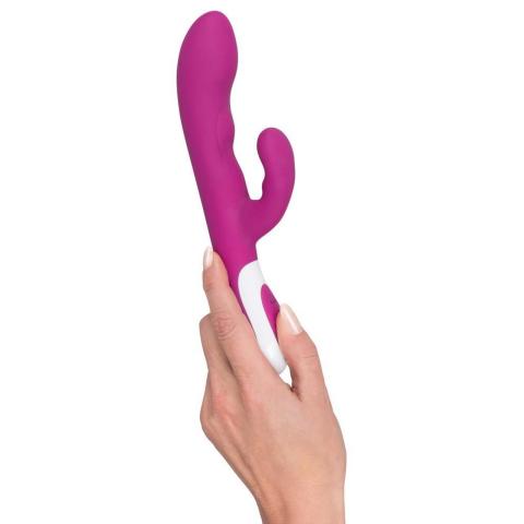 Wibrator króliczek z grzaniem 42°C i podwójną wibracją USB 22 cm