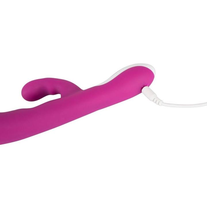 Wibrator króliczek z grzaniem 42°C i podwójną wibracją USB 22 cm