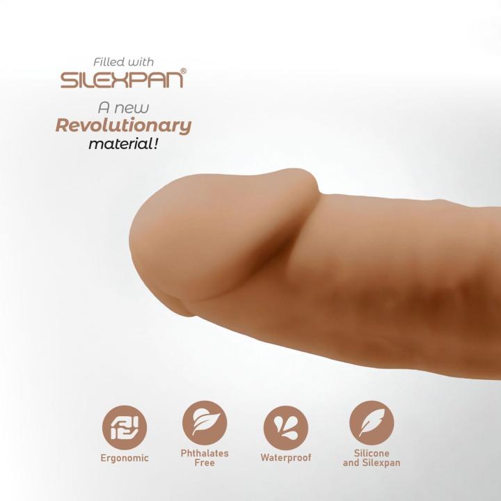 Termoaktywne silikonowe dildo 15,4 cm z teksturą i twardym rdzeniem