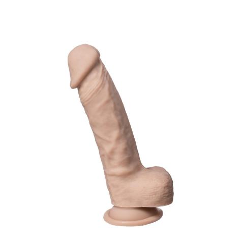 Realistyczne dildo 17,8 cm cieliste z przyssawką i efektem skóry
