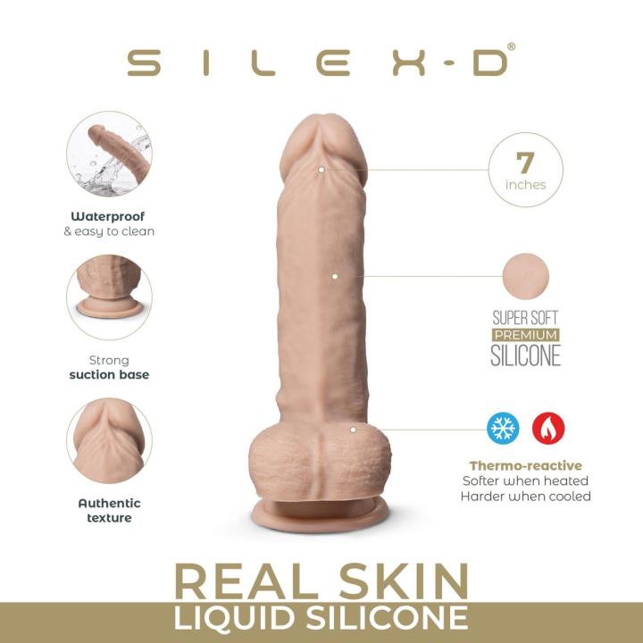 Realistyczne dildo 17,8 cm cieliste z przyssawką i efektem skóry