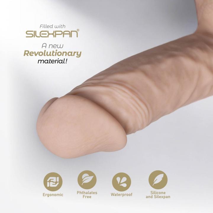 Realistyczne dildo 17,8 cm cieliste z przyssawką i efektem skóry