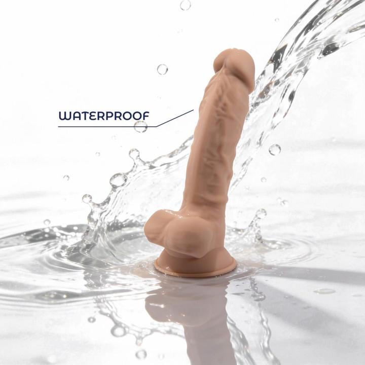 Realistyczne dildo 17,8 cm cieliste z przyssawką i efektem skóry
