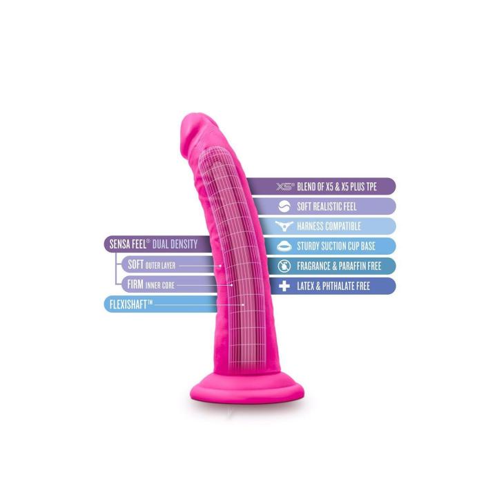 Realistyczne dildo dual density 19 cm z przyssawką i elastycznym trzonem