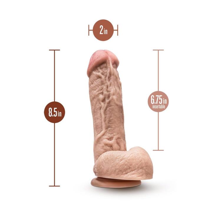 Realistyczne dildo z jądrami 21,6 cm beżowe z przyssawką