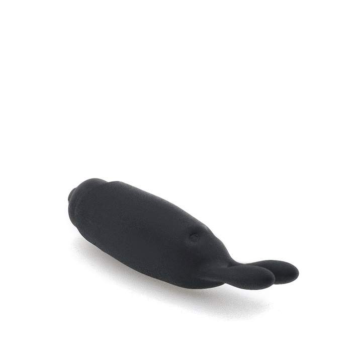 Mały silikonowy minimalistyczny masażer w kolorze czarnym – 8,5 cm
