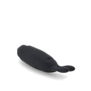 Mały silikonowy minimalistyczny masażer w kolorze czarnym - 8,5 cm