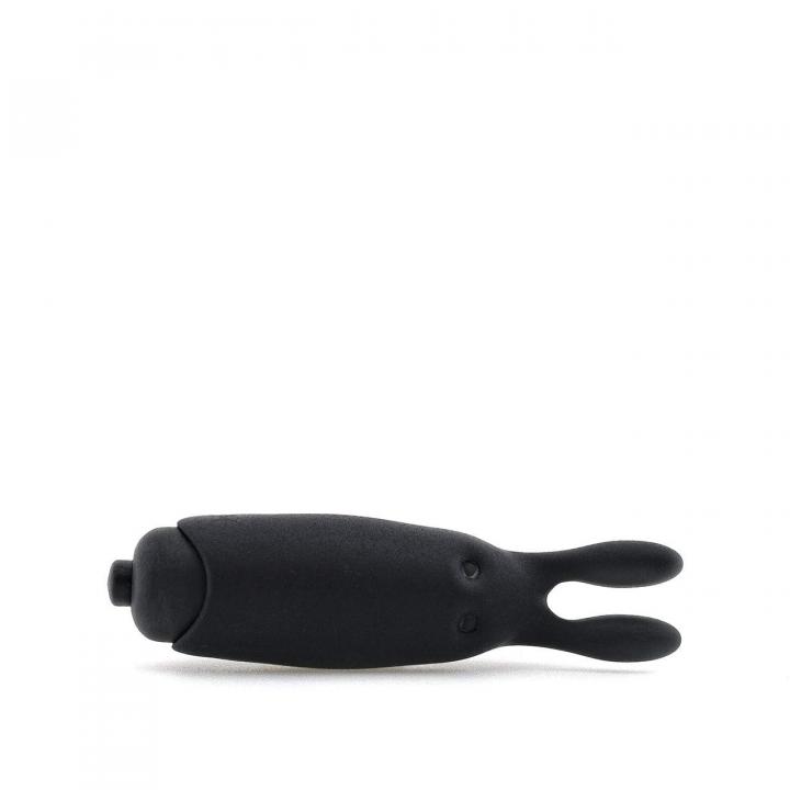 Mały silikonowy minimalistyczny masażer w kolorze czarnym – 8,5 cm