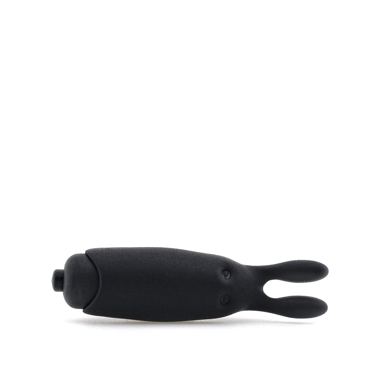 Mały silikonowy minimalistyczny masażer w kolorze czarnym – 8,5 cm