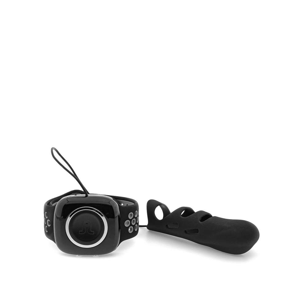 Czarny silikonowy masażer wibracyjny na palec - 10 funkcji wibracji