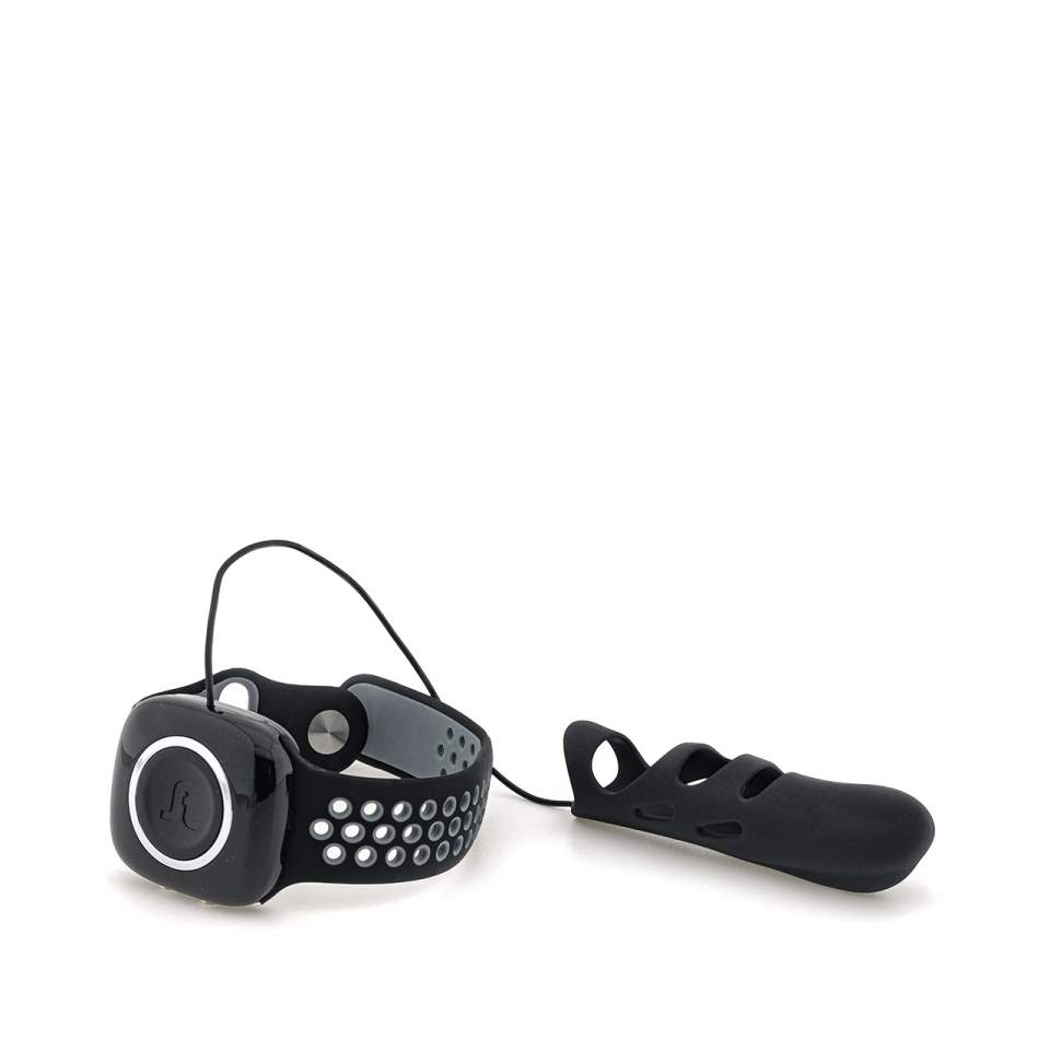 Czarny silikonowy masażer wibracyjny na palec - 10 funkcji wibracji