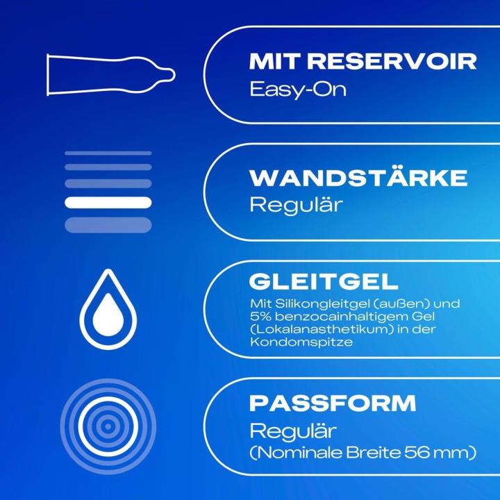 Prezerwatywy opóźniające z benzokainą 10 szt. 56 mm