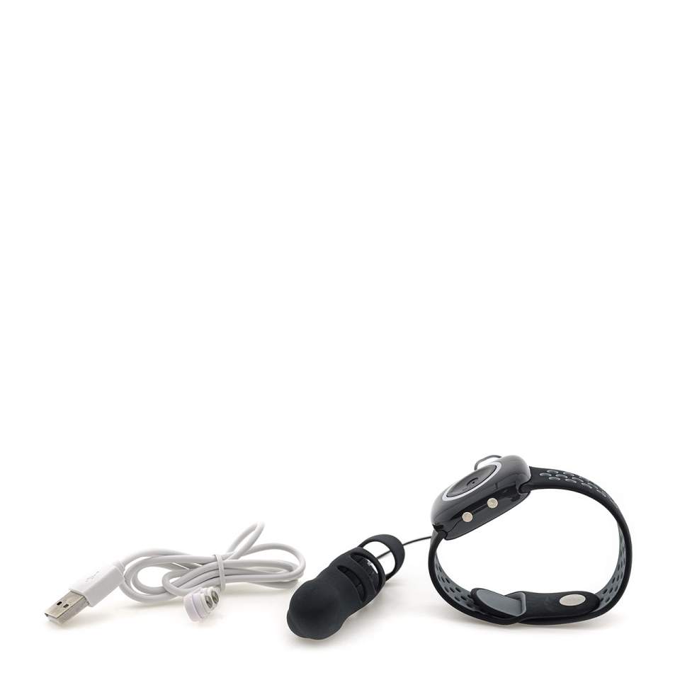 Czarny silikonowy masażer wibracyjny na palec - 10 funkcji wibracji