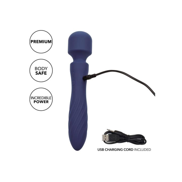 Masażer z 2 silnikami i 12 trybami wibracji IPX7 fioletowy 21,5 cm