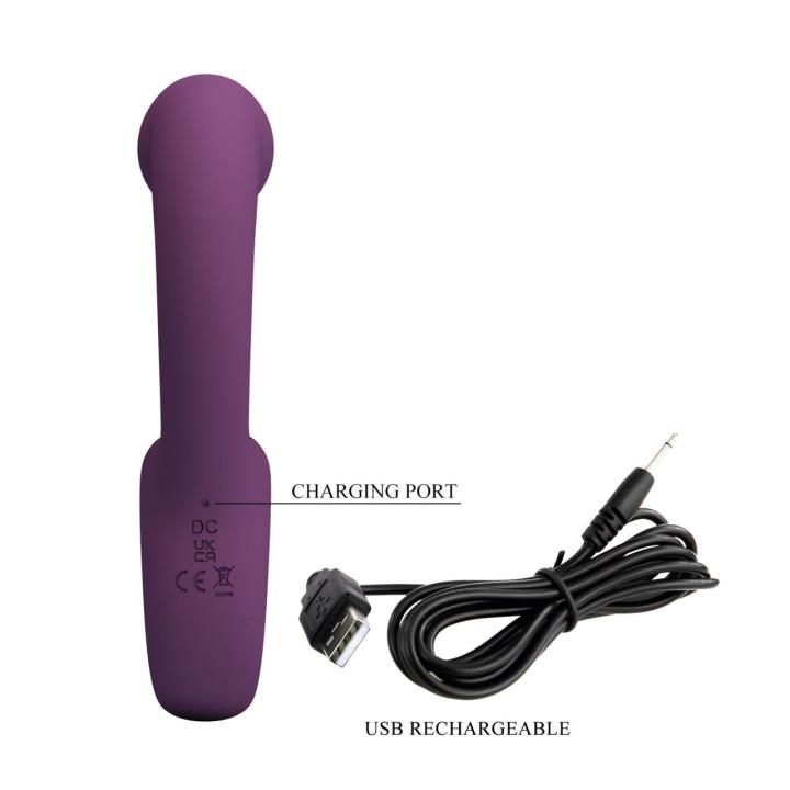 Wibrator do punktu g z języczkiem do łechtaczki – 10 trybów, usb