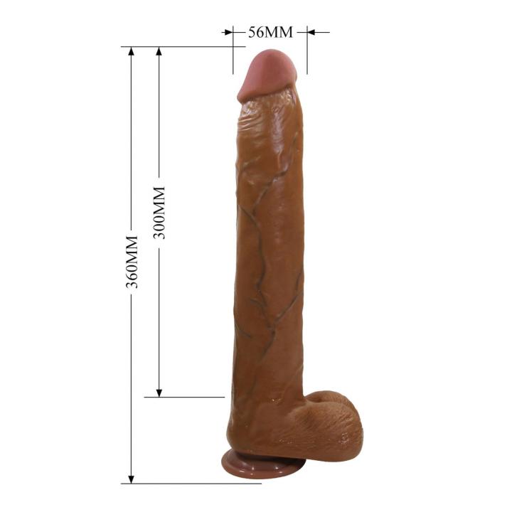 Realistyczne dildo z przyssawką 36 cm TPE - elastyczne i wodoodporne