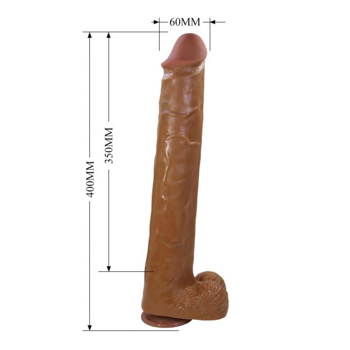 Realistyczne dildo XXL 40 cm z przyssawką - elastyczne TPE wodoodporne