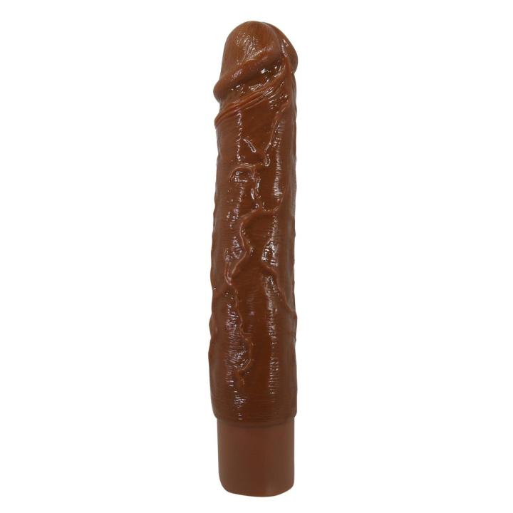 Realistyczne dildo posuwiste z wibracjami 10+10 trybów USB-C brązowe