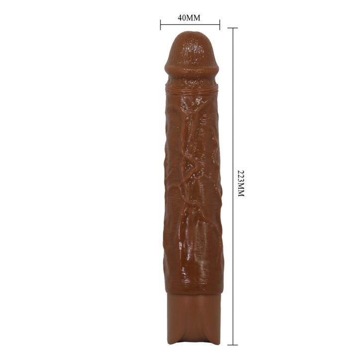 Realistyczne dildo posuwiste z wibracjami 10+10 trybów USB-C brązowe