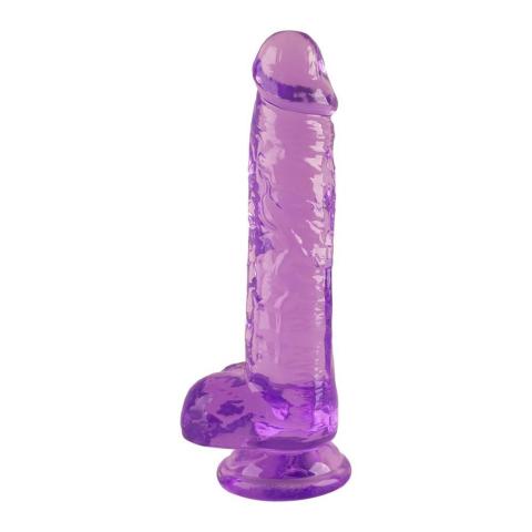 Różowe realistyczne dildo z przyssawką 17 cm - elastyczne, półprzezroczyste