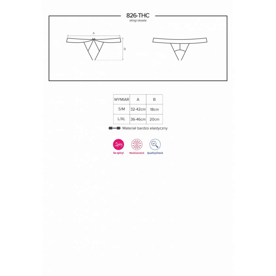 Stringi otwarte Obsessive 826-THC-4 w uwodzicielskim fasonie