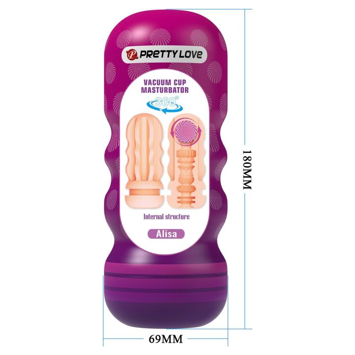 Masturbator z podciśnieniem 360° i wkładką TPE 18 cm