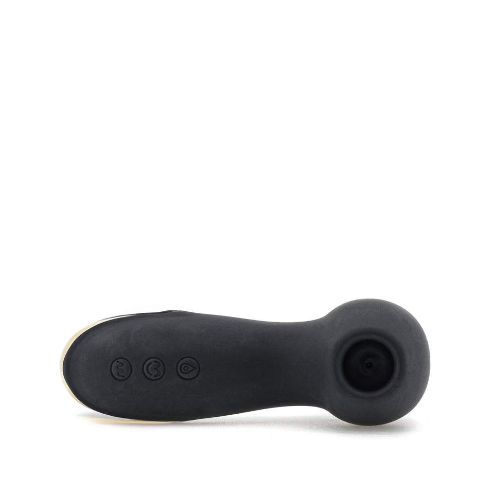 Bezdotykowy czarny masażer łechtaczki z funkcją wibracji i ssania