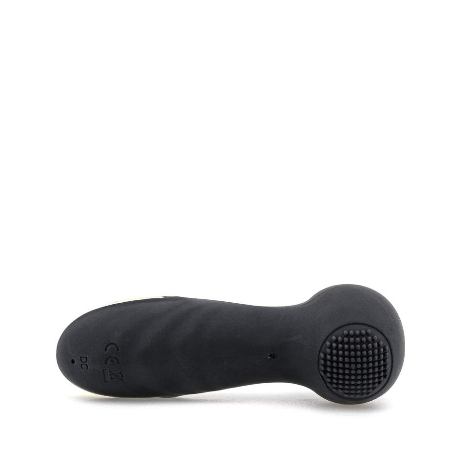 Bezdotykowy czarny masażer łechtaczki z funkcją wibracji i ssania