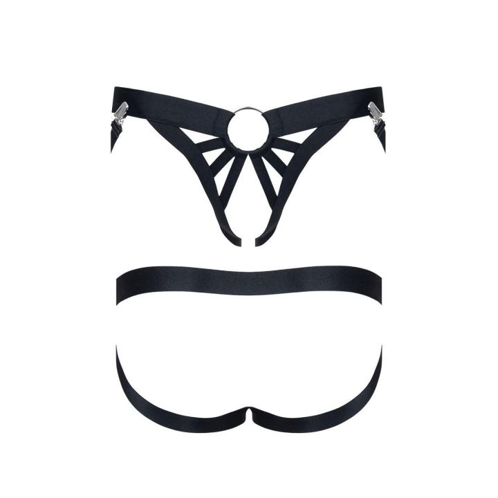 Męski komplet z gumek t-shirt z kółkami i jockstrap open back