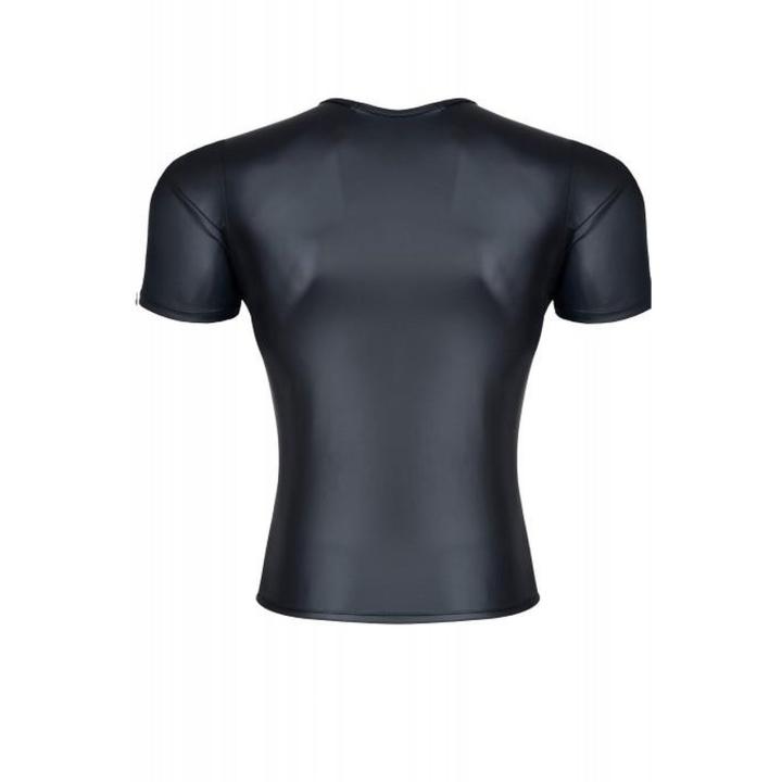 Męski t-shirt wetlook V-neck z ukrytym dostępem do klatki piersiowej