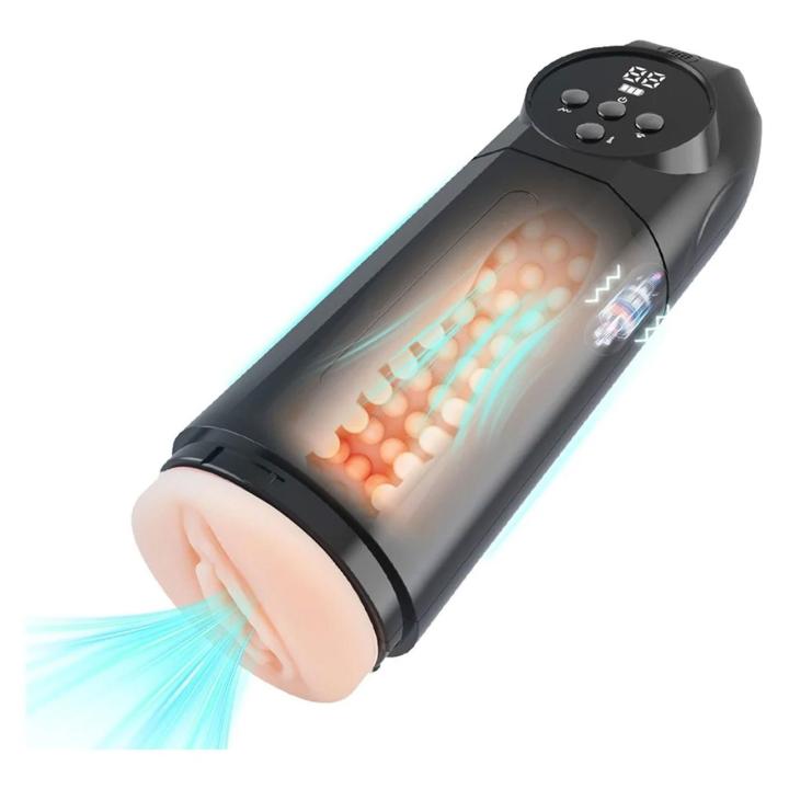 Automatyczny masturbator z zasysaniem i wibracjami 9+9 trybów, IPX6, USB-C