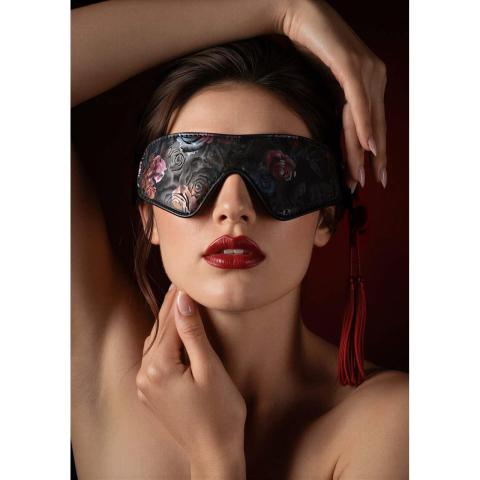Satynowa opaska na oczy w kwiaty BDSM – miękka i wygodna