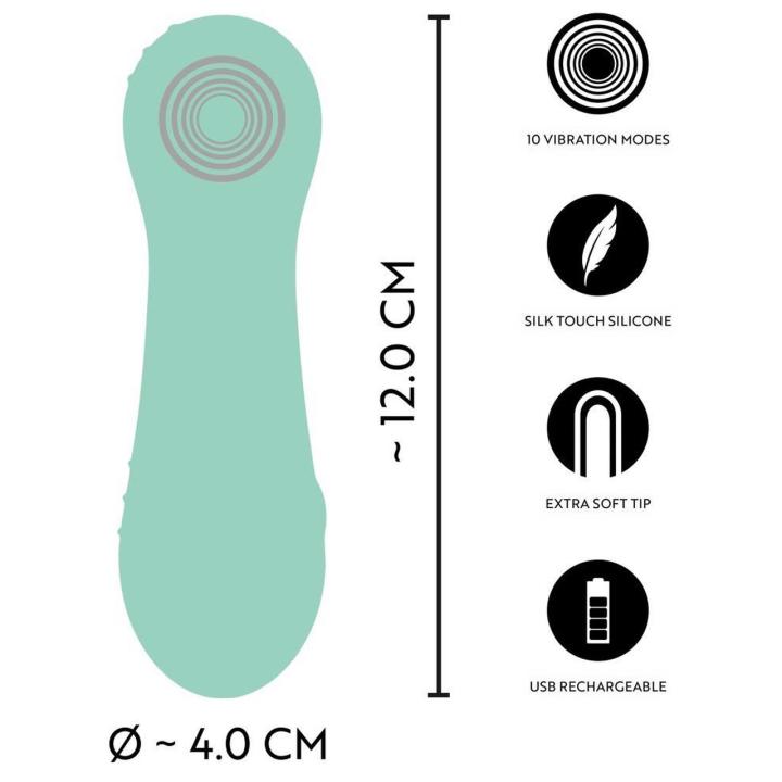 Miękki mini wibrator Dual Density zielony 12 cm – 10 trybów, wodoodporny