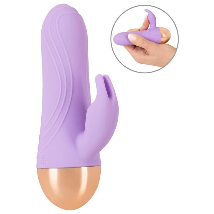 Fioletowy mini wibrator dual density 10 trybów ładowany usb wodoodporny