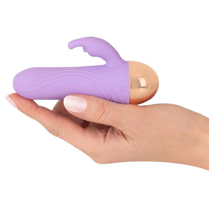 Fioletowy mini wibrator dual density 10 trybów ładowany usb wodoodporny