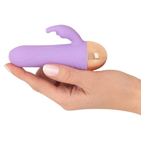 Fioletowy mini wibrator dual density 10 trybów ładowany usb wodoodporny