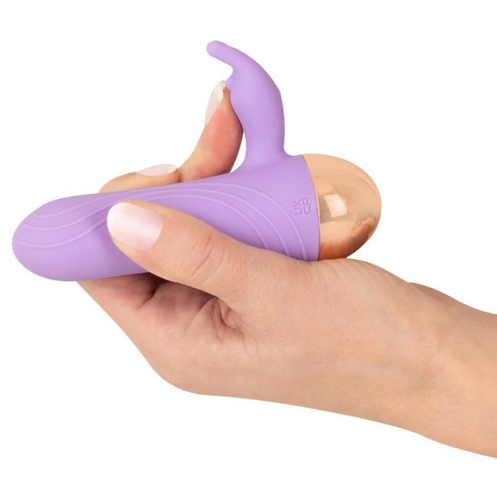Fioletowy mini wibrator dual density 10 trybów ładowany usb wodoodporny