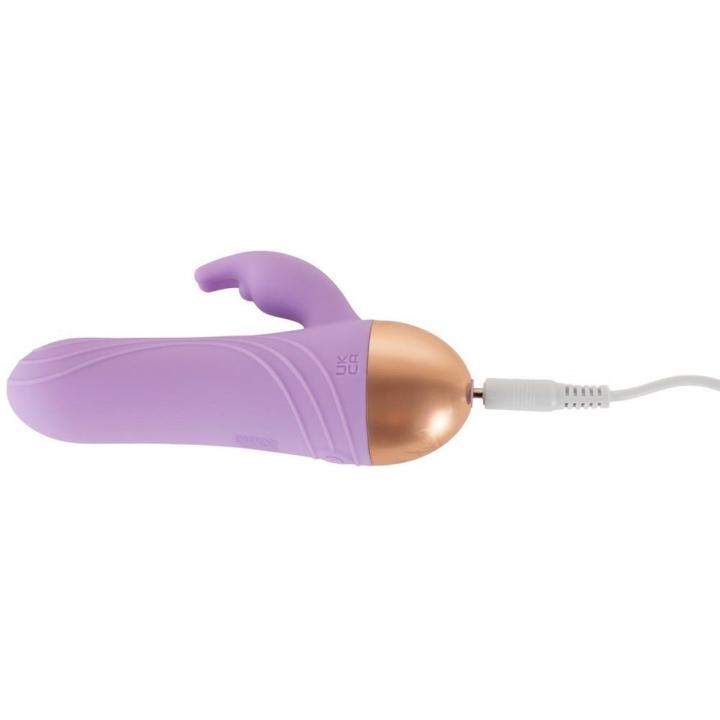 Fioletowy mini wibrator dual density 10 trybów ładowany usb wodoodporny