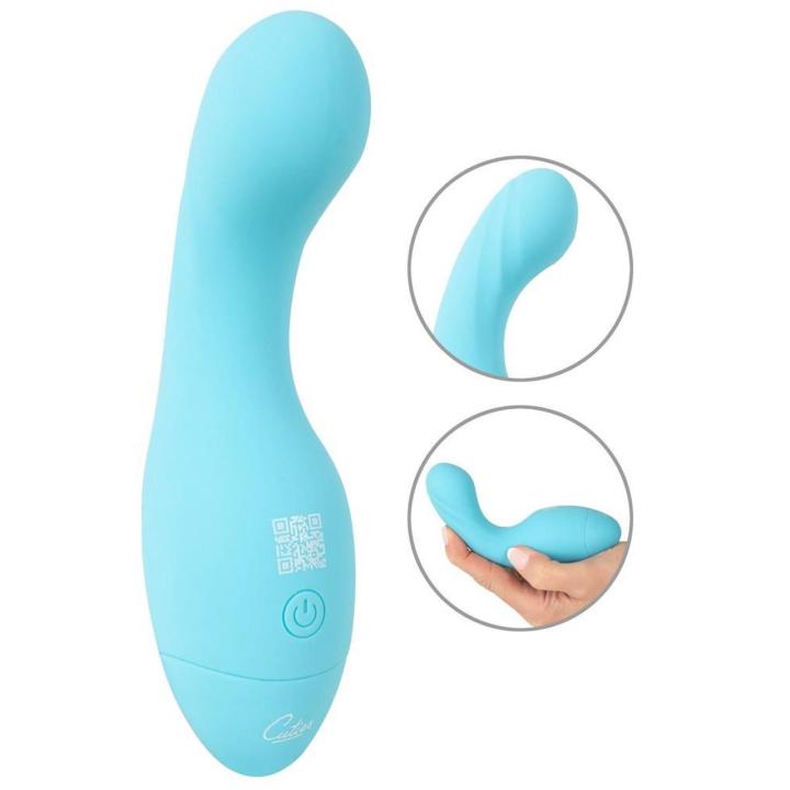 Mini wibrator do potrójnej stymulacji niebieski 10 trybów USB 13 cm