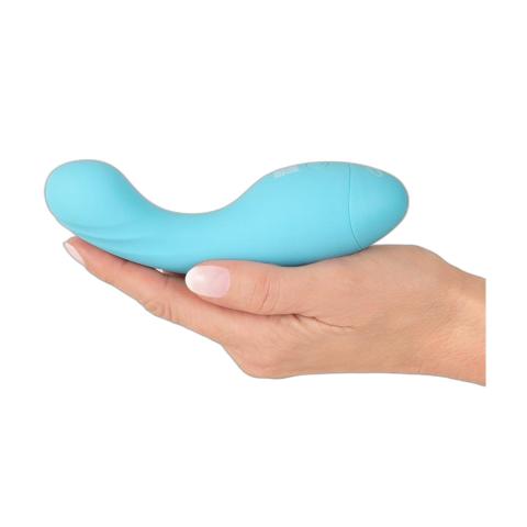 Mini wibrator do potrójnej stymulacji niebieski 10 trybów USB 13 cm