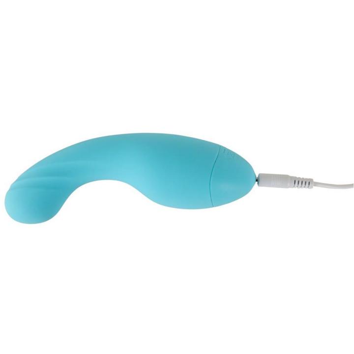 Mini wibrator do potrójnej stymulacji niebieski 10 trybów USB 13 cm