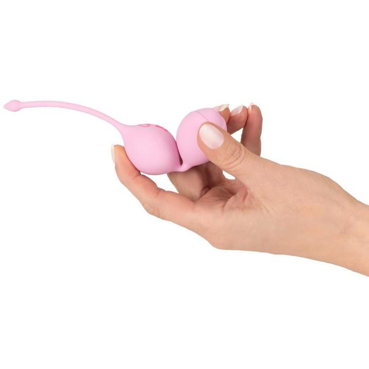 Różowe podwójne kulki gejszy z ruchomymi ciężarkami 17 cm